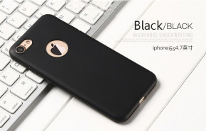 Луксозен силиконов гръб ТПУ ултра тънък МАТ за Apple iPhone 6 4.7 / Apple iPhone 6s 4.7 черен